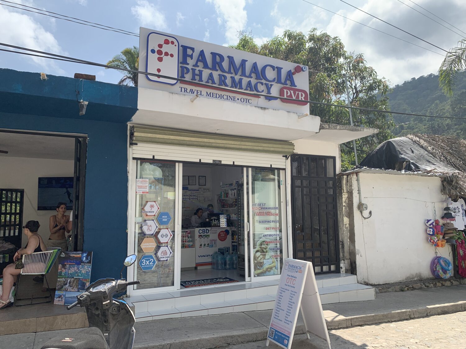 Pharmacy by the beach in Mismaloya