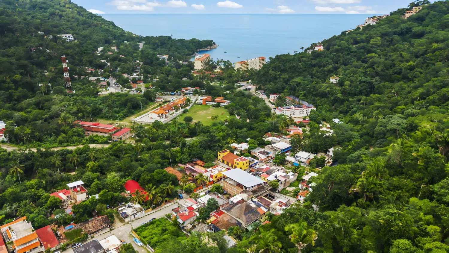 Top view of Mismaloya, Puerto Vallarta, Jalisco, Mexico