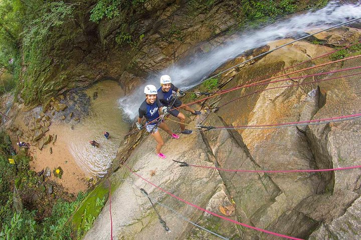 impressive waterfall rappeling